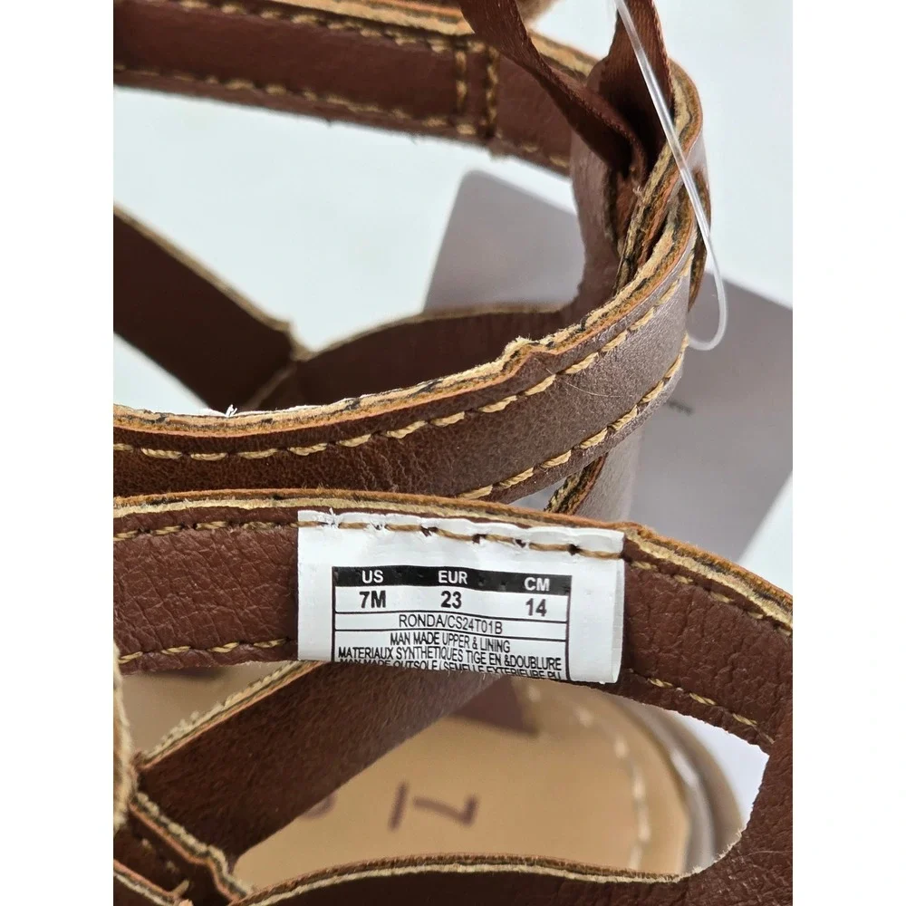 Carter's Ronda Gladiator Sandals Toddler 7 Brown Strappy Ankle Hook Loop - New